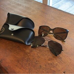 Ray-Ban Black and Brown Sunglasses Set